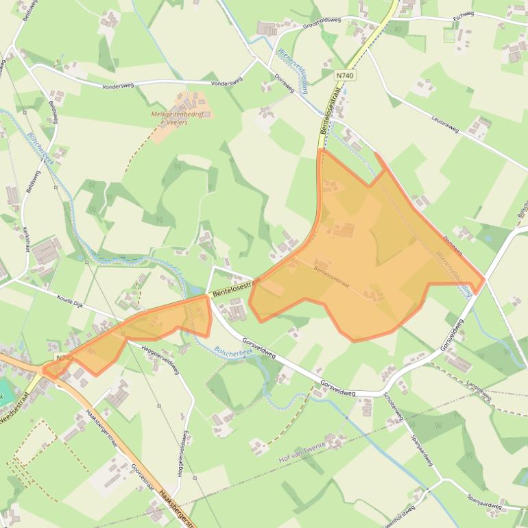 Kaart van postcodegebied 7496PG.