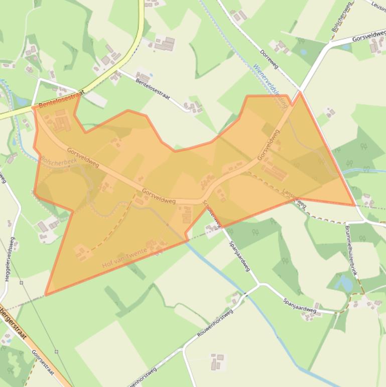 Kaart van postcodegebied 7496PJ.