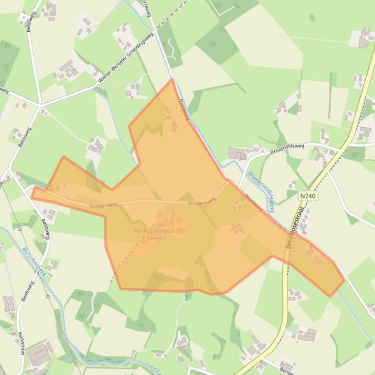 Kaart van postcodegebied 7496PM.