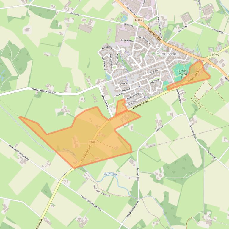 Kaart van postcodegebied 7496PR.