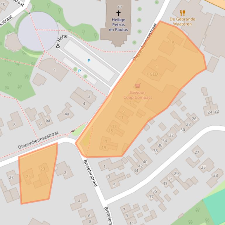 Kaart van postcodegebied 7496PS.