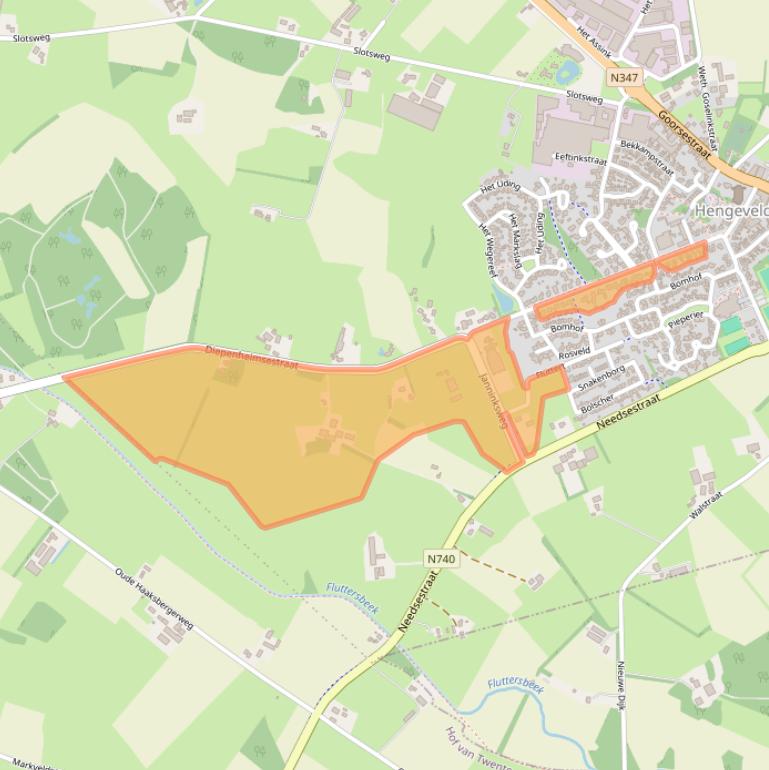 Kaart van postcodegebied 7496PT.