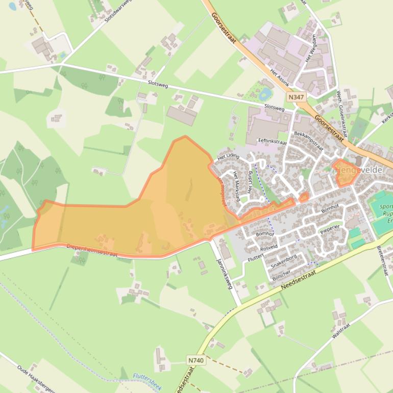 Kaart van postcodegebied 7496PV.