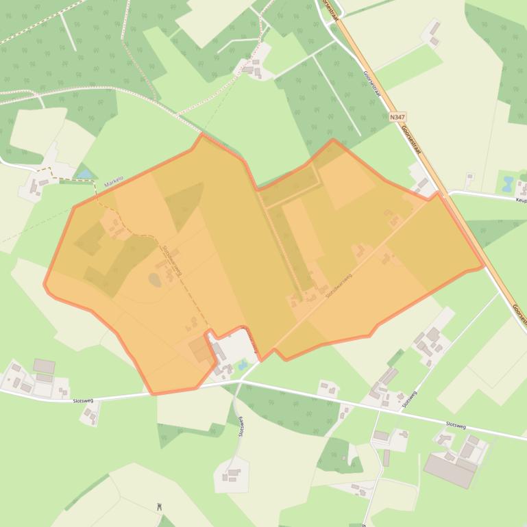 Kaart van postcodegebied 7496PX.