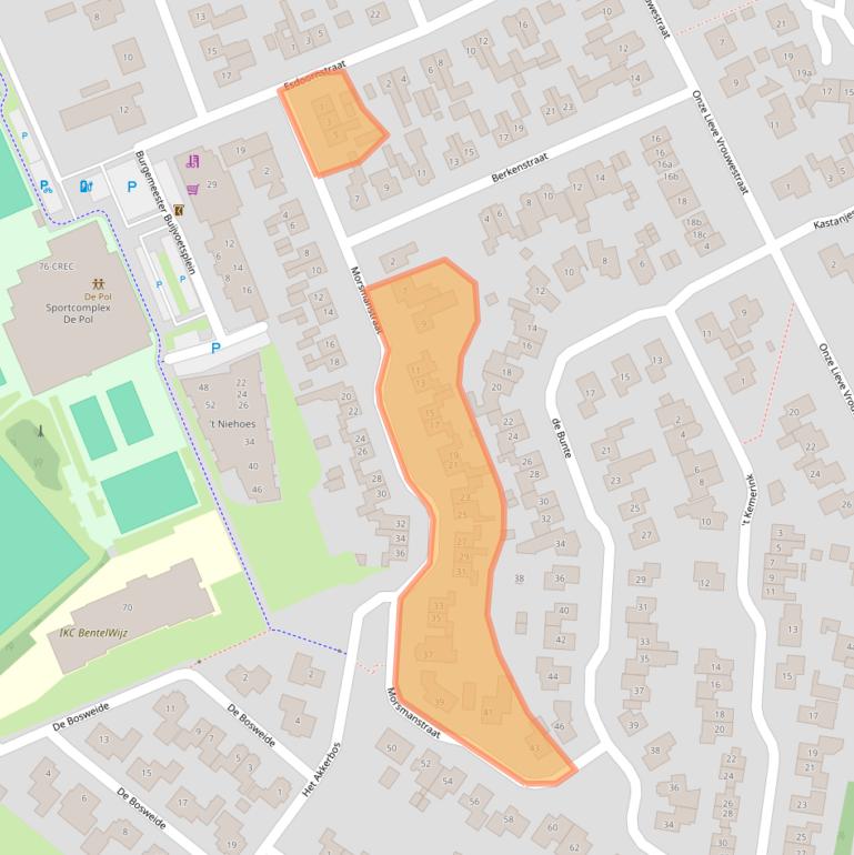 Kaart van postcodegebied 7497LB.