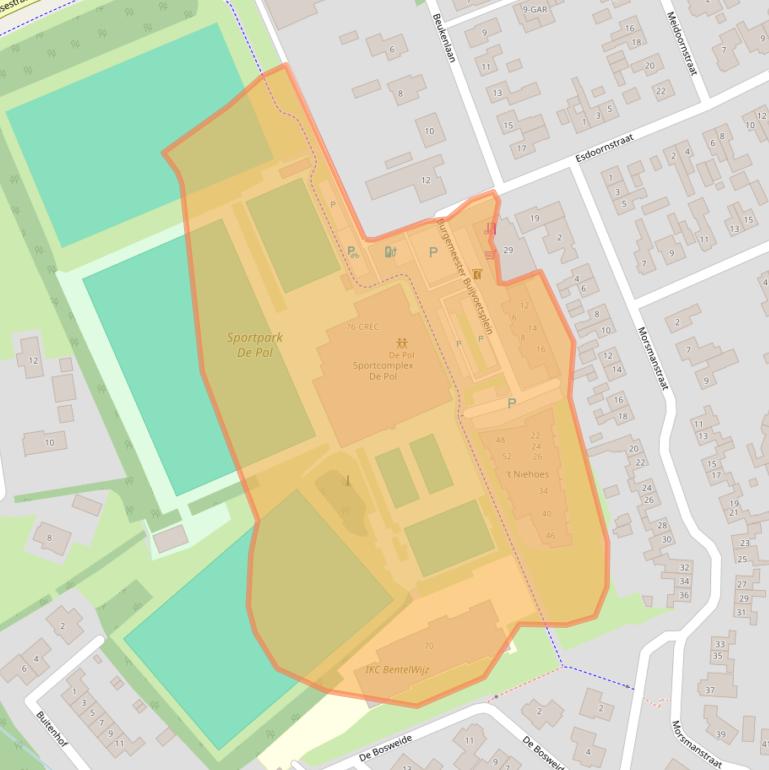 Kaart van postcodegebied 7497LD.