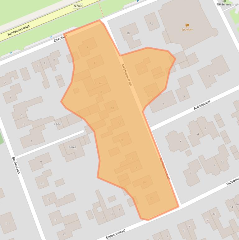 Kaart van postcodegebied 7497MG.