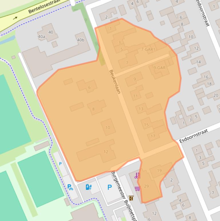 Kaart van postcodegebied 7497MJ.