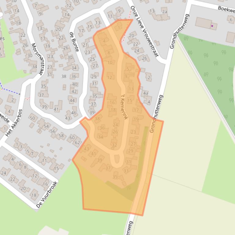 Kaart van postcodegebied 7497MN.