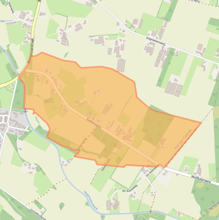 Kaart van postcodegebied 7497MZ.