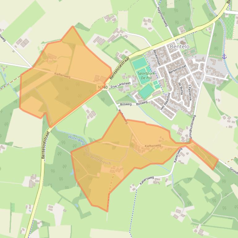 Kaart van postcodegebied 7497NH.