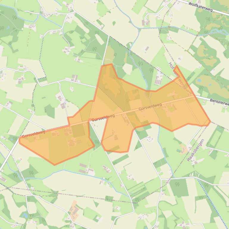 Kaart van postcodegebied 7497NN.