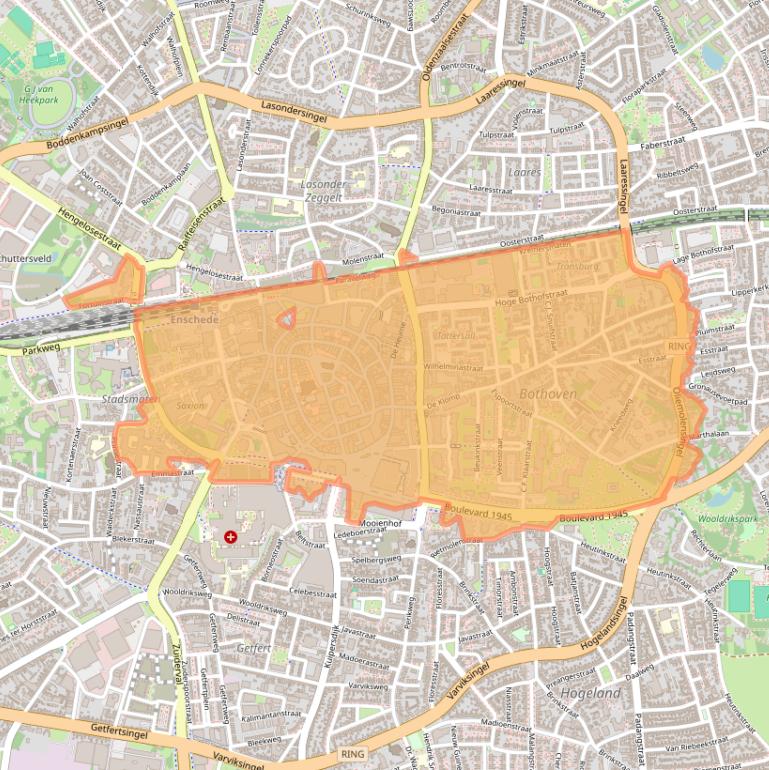 Kaart van postcodegebied 7511.