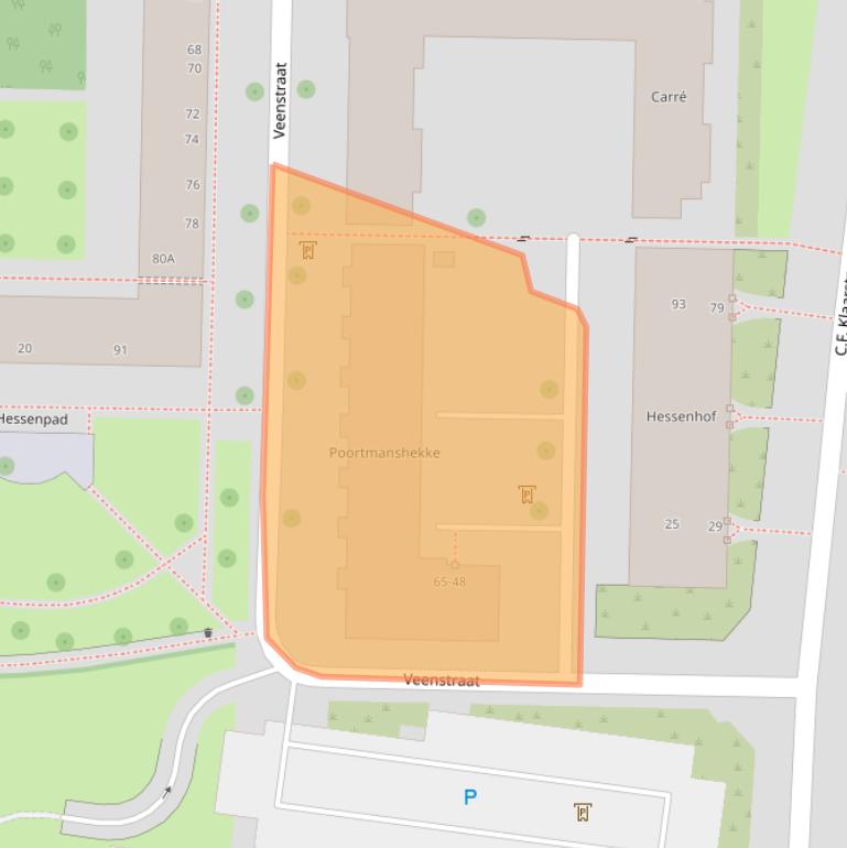 Kaart van postcodegebied 7511AP.