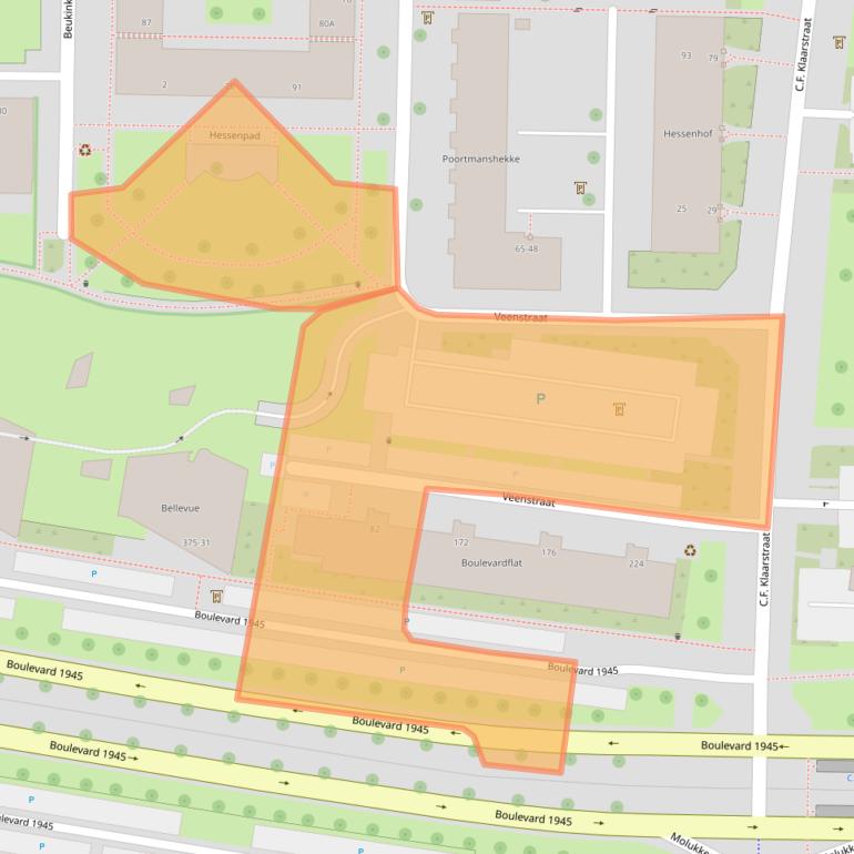 Kaart van postcodegebied 7511AT.