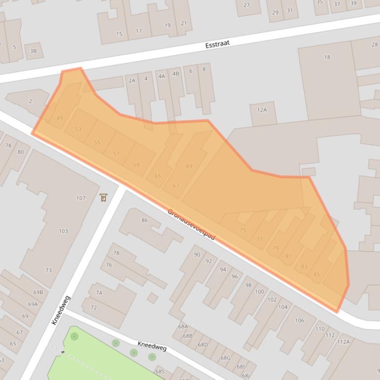 Kaart van postcodegebied 7511BK.
