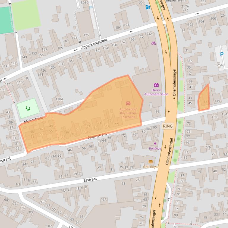 Kaart van postcodegebied 7511BT.