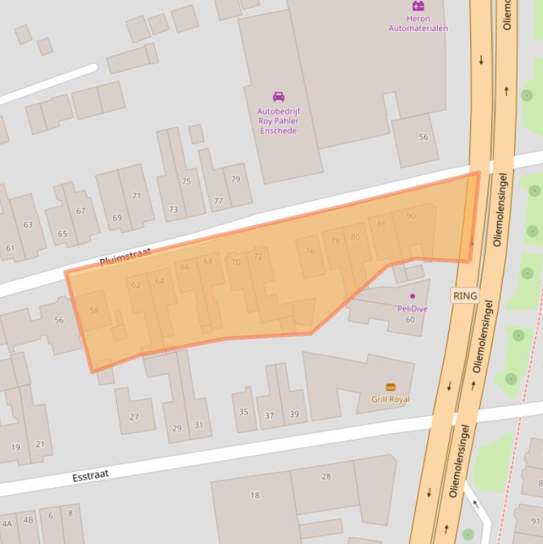 Kaart van postcodegebied 7511BW.