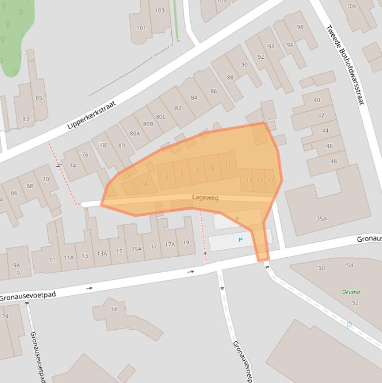 Kaart van postcodegebied 7511BX.