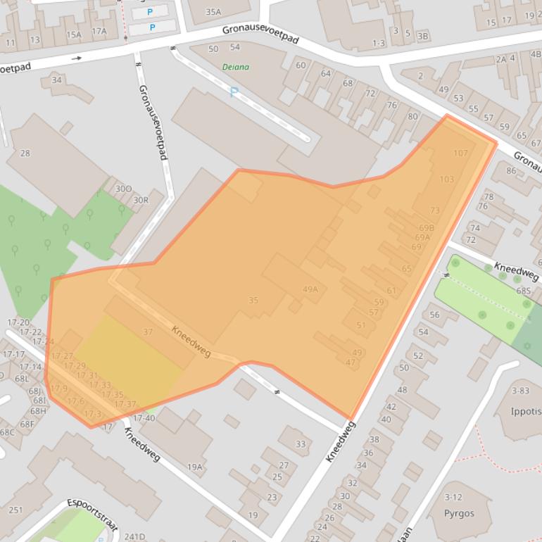 Kaart van postcodegebied 7511CB.