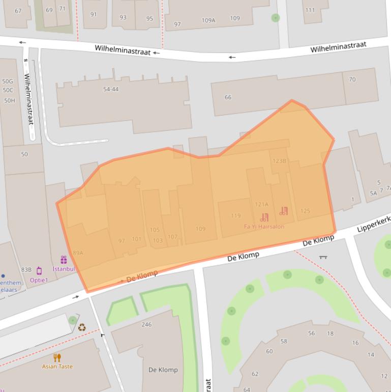 Kaart van postcodegebied 7511DH.