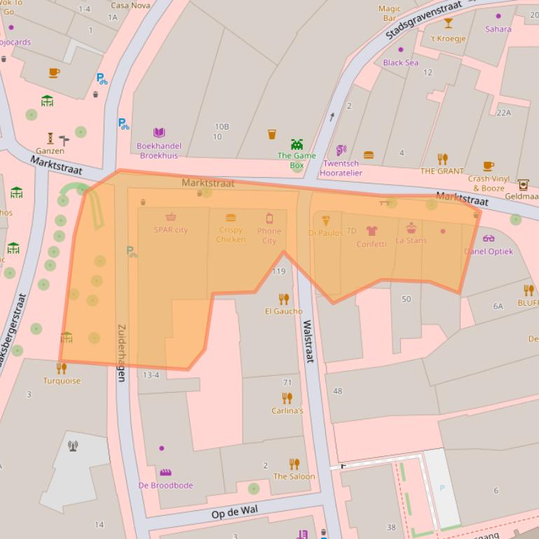 Kaart van postcodegebied 7511GC.