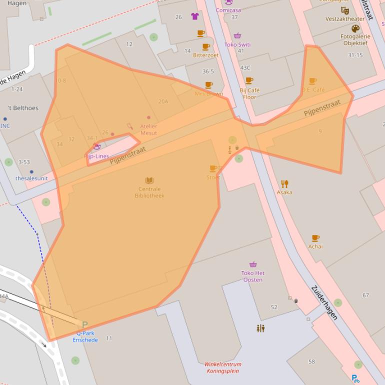 Kaart van postcodegebied 7511GM.