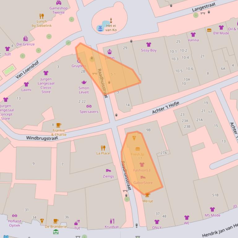 Kaart van postcodegebied 7511HJ.