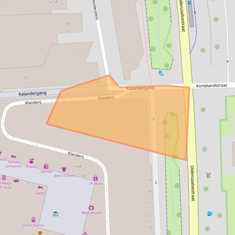 Kaart van postcodegebied 7511HZ.