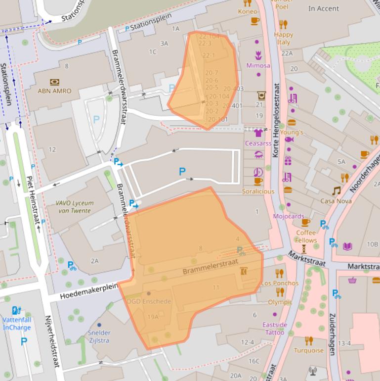 Kaart van postcodegebied 7511JG.