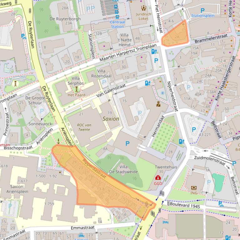 Kaart van postcodegebied 7511JP.