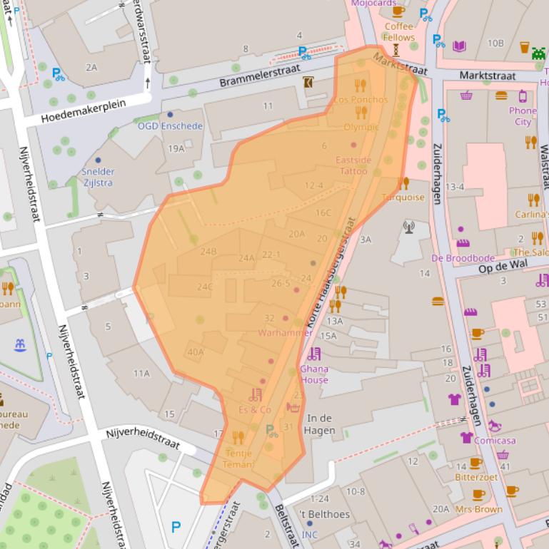 Kaart van postcodegebied 7511JS.