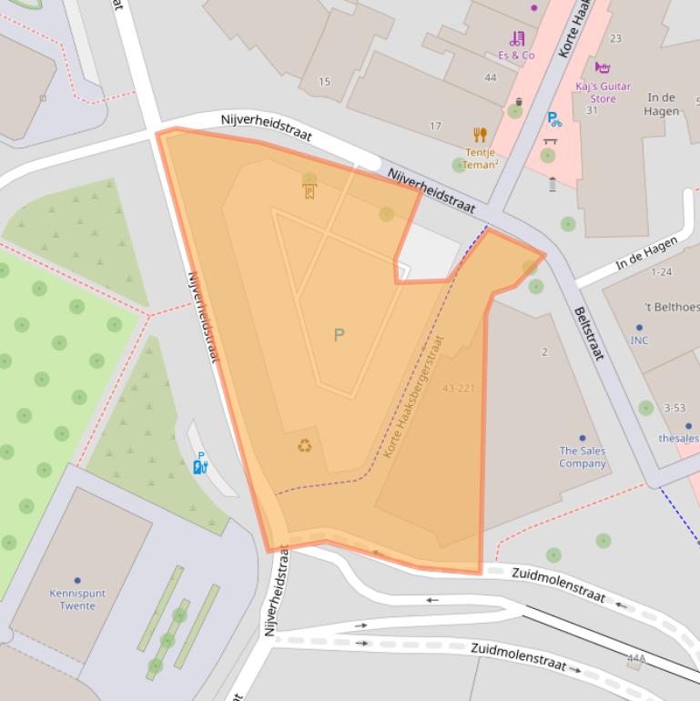 Kaart van postcodegebied 7511JW.