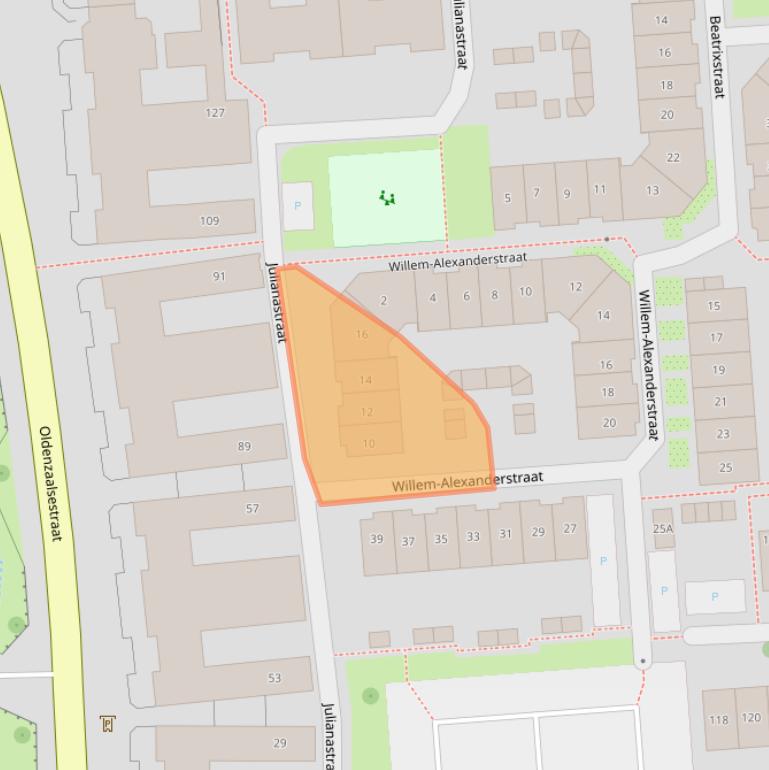 Kaart van postcodegebied 7511KA.