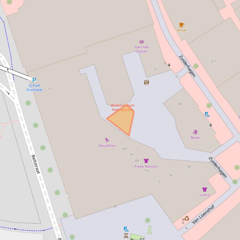 Kaart van postcodegebied 7511NH.