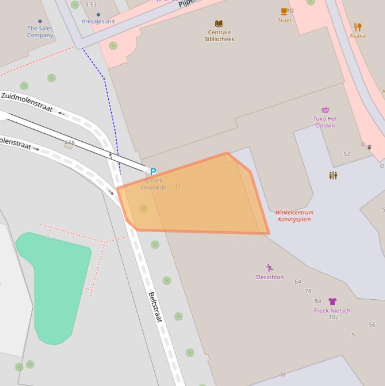 Kaart van postcodegebied 7511NK.