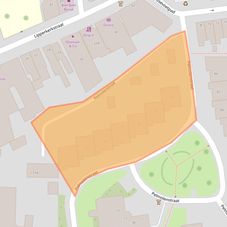 Kaart van postcodegebied 7511SE.