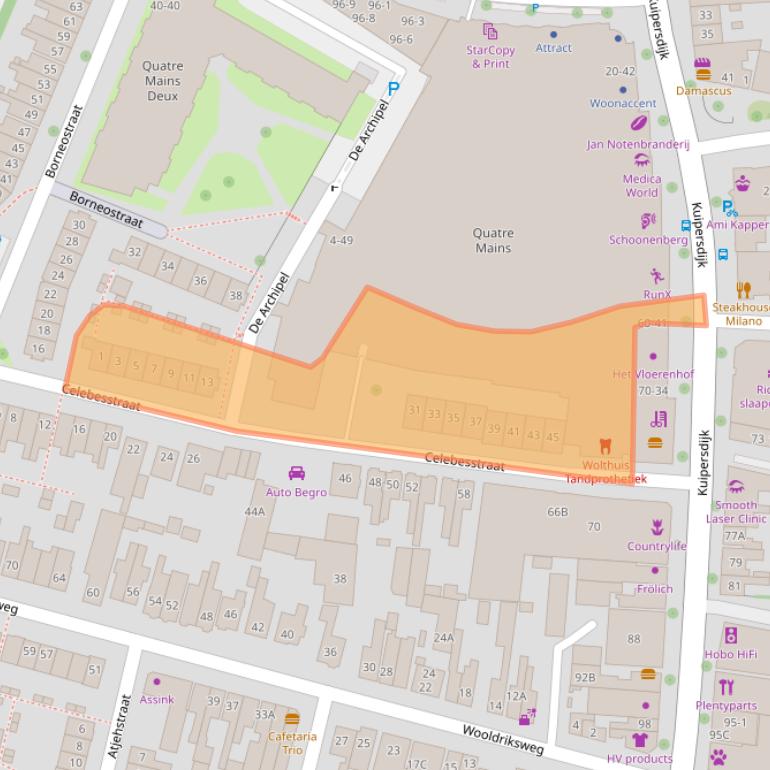 Kaart van postcodegebied 7512AL.