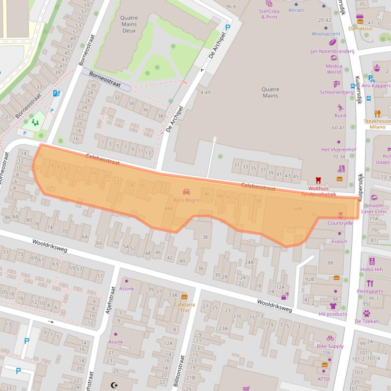 Kaart van postcodegebied 7512AM.