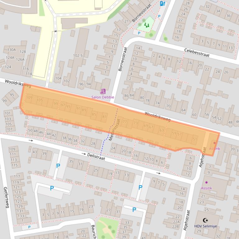 Kaart van postcodegebied 7512AP.
