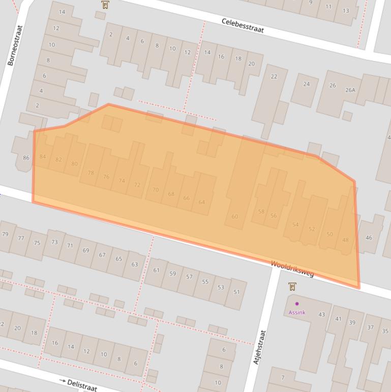 Kaart van postcodegebied 7512AT.