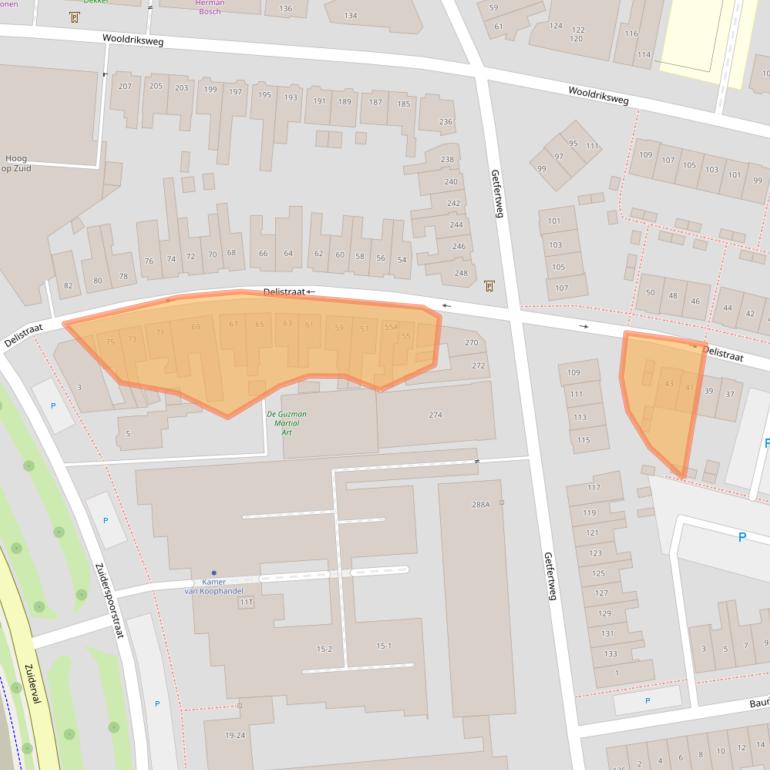 Kaart van postcodegebied 7512BL.