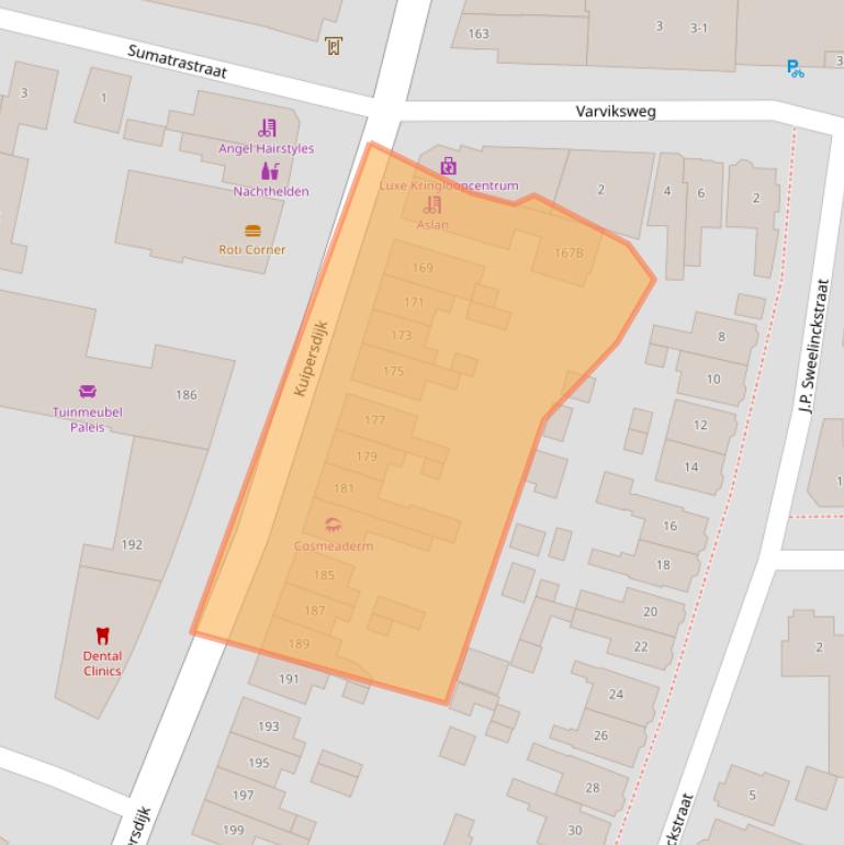 Kaart van postcodegebied 7512CE.