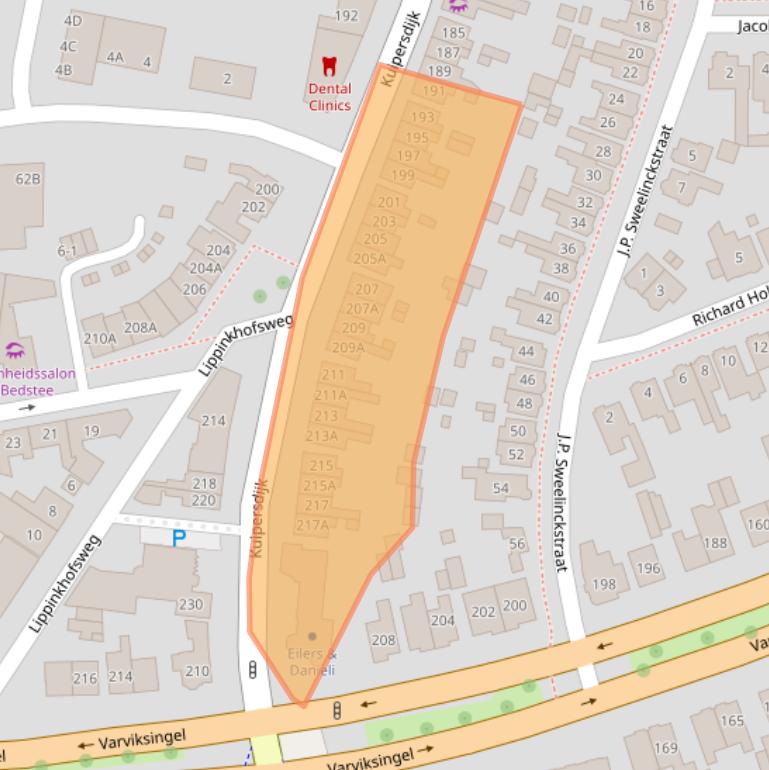 Kaart van postcodegebied 7512CG.