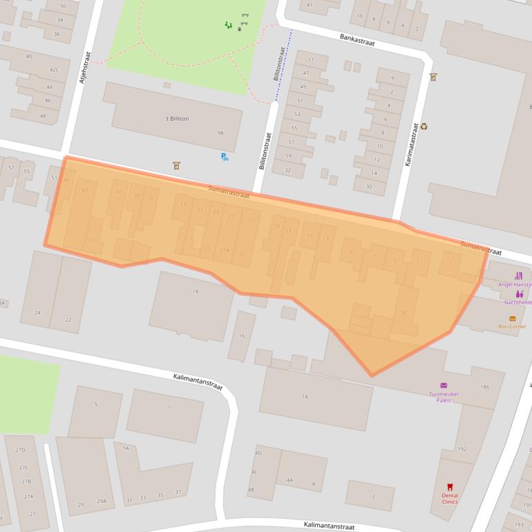 Kaart van postcodegebied 7512CS.