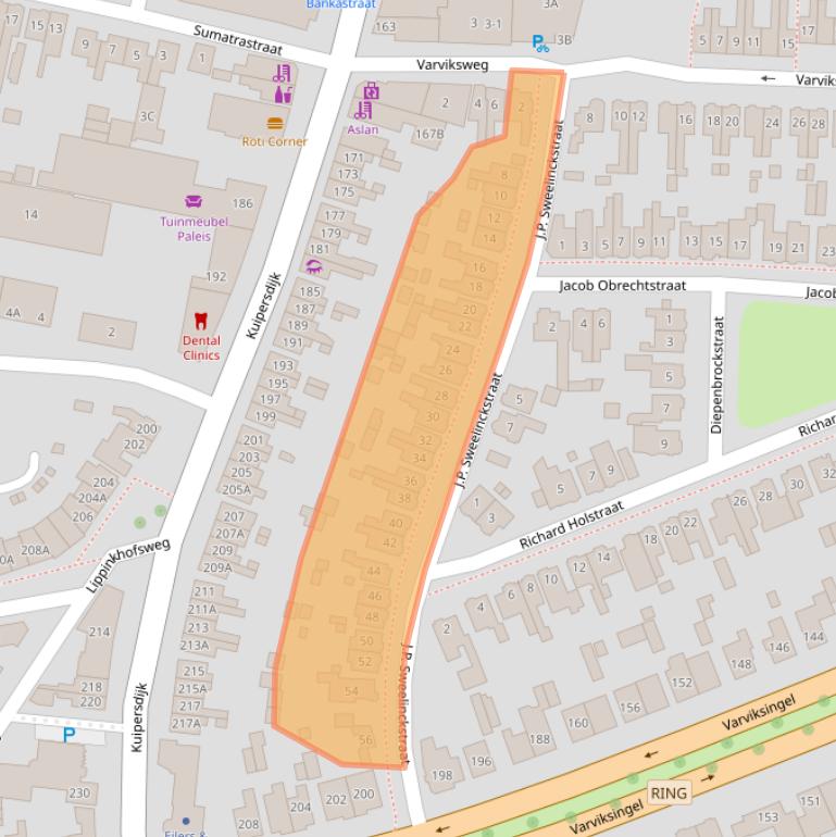 Kaart van postcodegebied 7512DB.