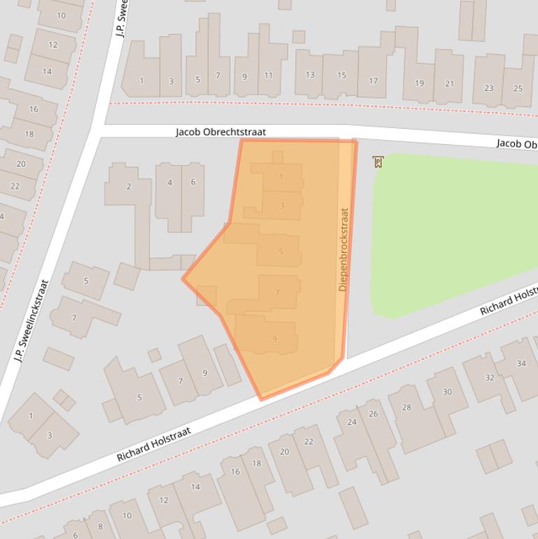 Kaart van postcodegebied 7512DE.