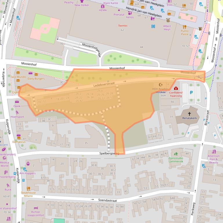 Kaart van postcodegebied 7512EA.