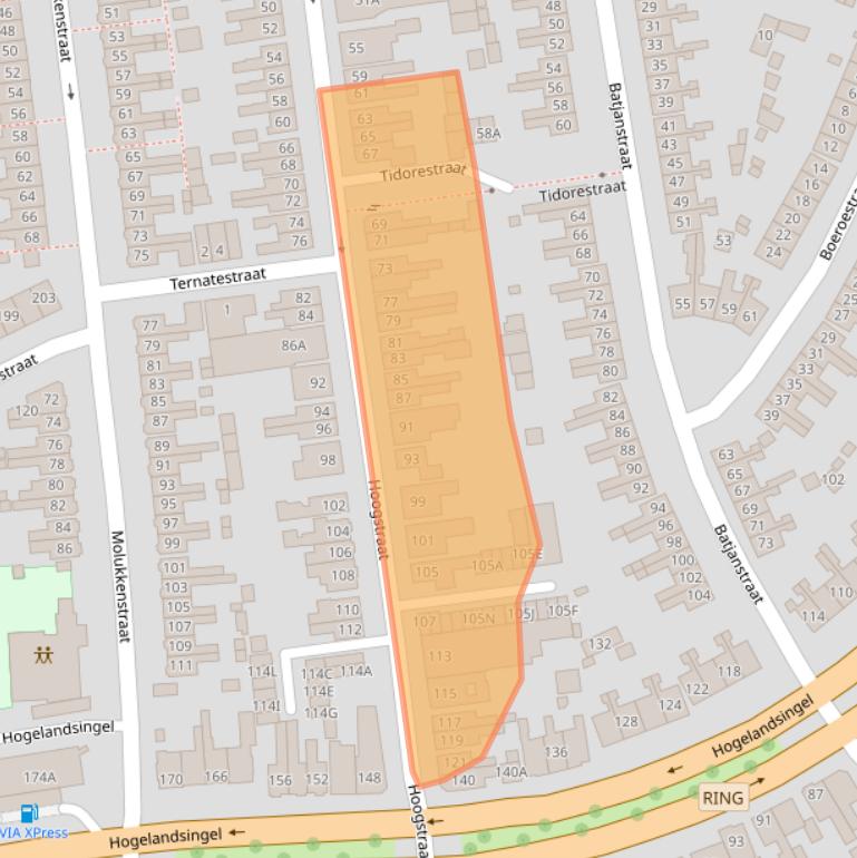 Kaart van postcodegebied 7512GW.