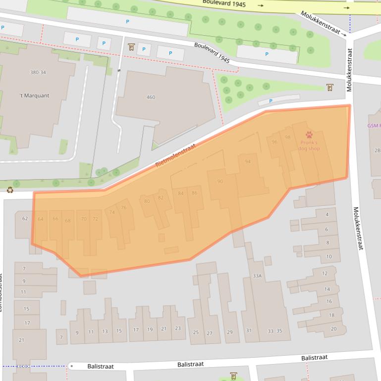 Kaart van postcodegebied 7512XX.